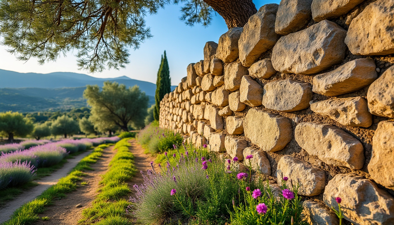 explorez les murs de pierres sèches, un patrimoine vivant et authentique de la provence, témoignant d'un savoir-faire ancestral et d'un paysage traditionnel préservé.