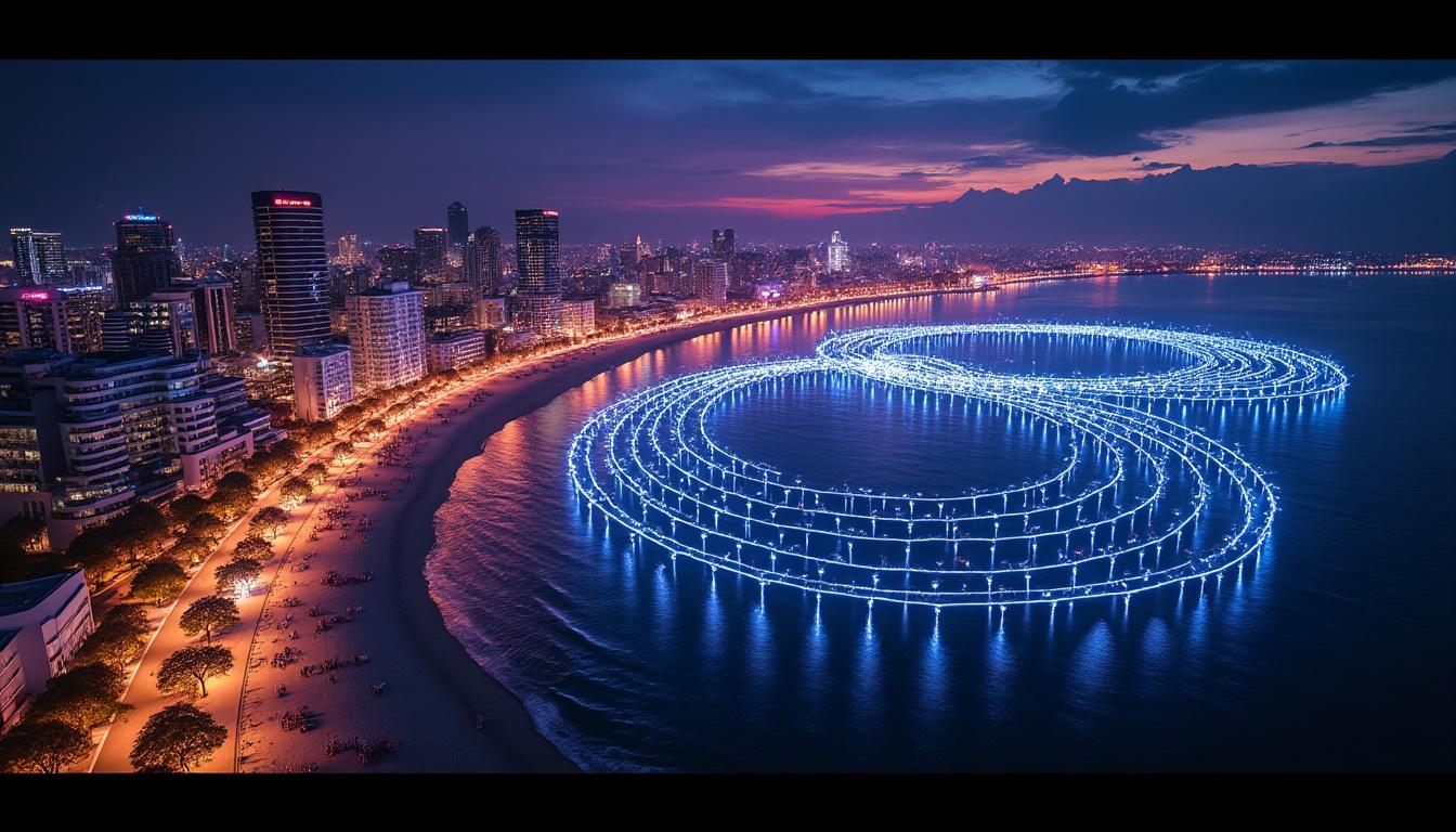 découvrez le droneart show à nice, un spectacle aérien époustouflant où des centaines de drones dansent en parfaite harmonie, illuminant le ciel niçois d'un ballet lumineux unique.