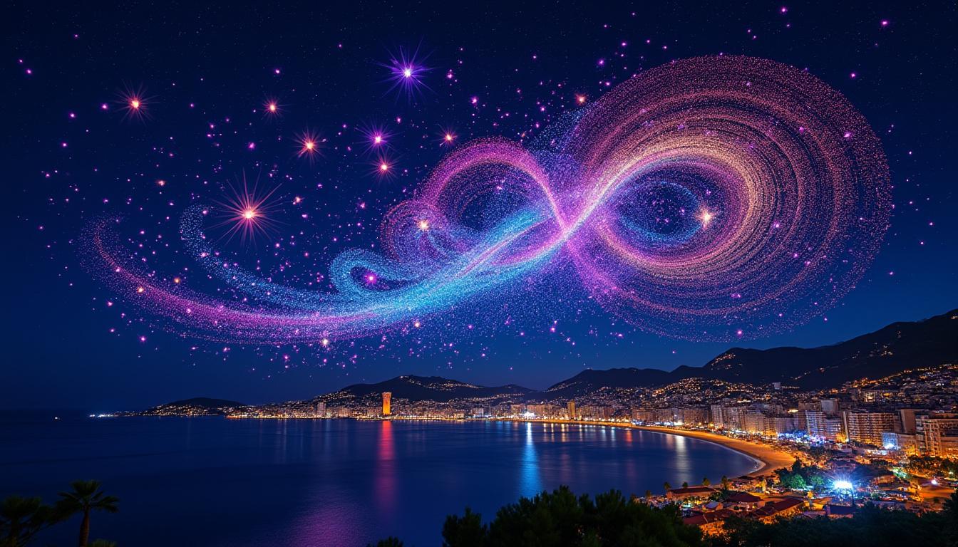 découvrez le droneart show à nice, un spectacle aérien unique où des dizaines de drones créent un ballet lumineux éblouissant dans le ciel niçois, mélangeant technologie et art pour une expérience inoubliable.