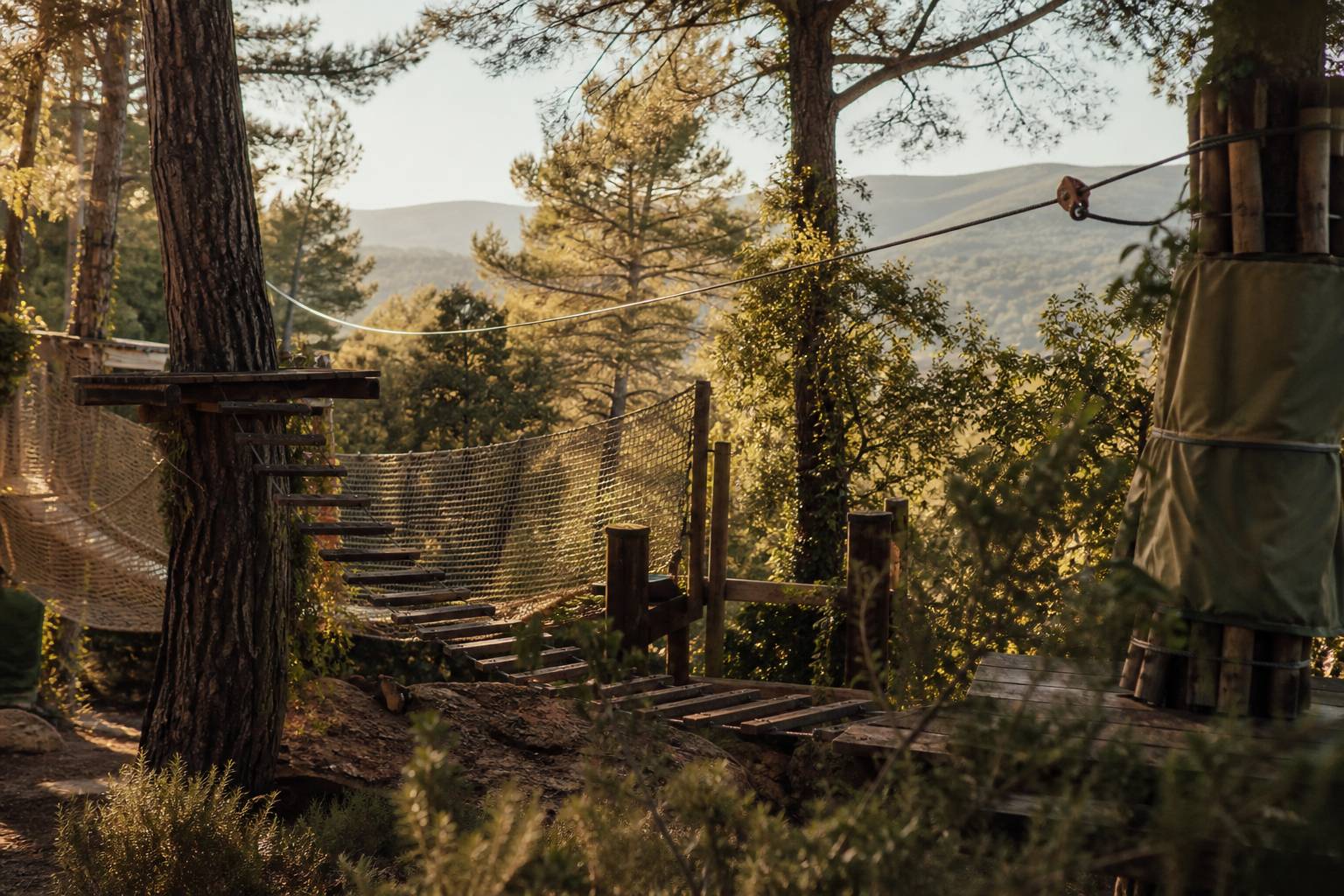 Parcours d'accrobranche dans les arbres du Luberon