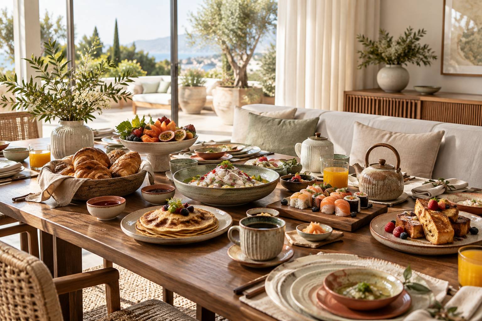 Illustration éditoriale du sujet : Le Brunch Dominical d'Exception avec Mr. Nakamoto au Mondrian Cannes