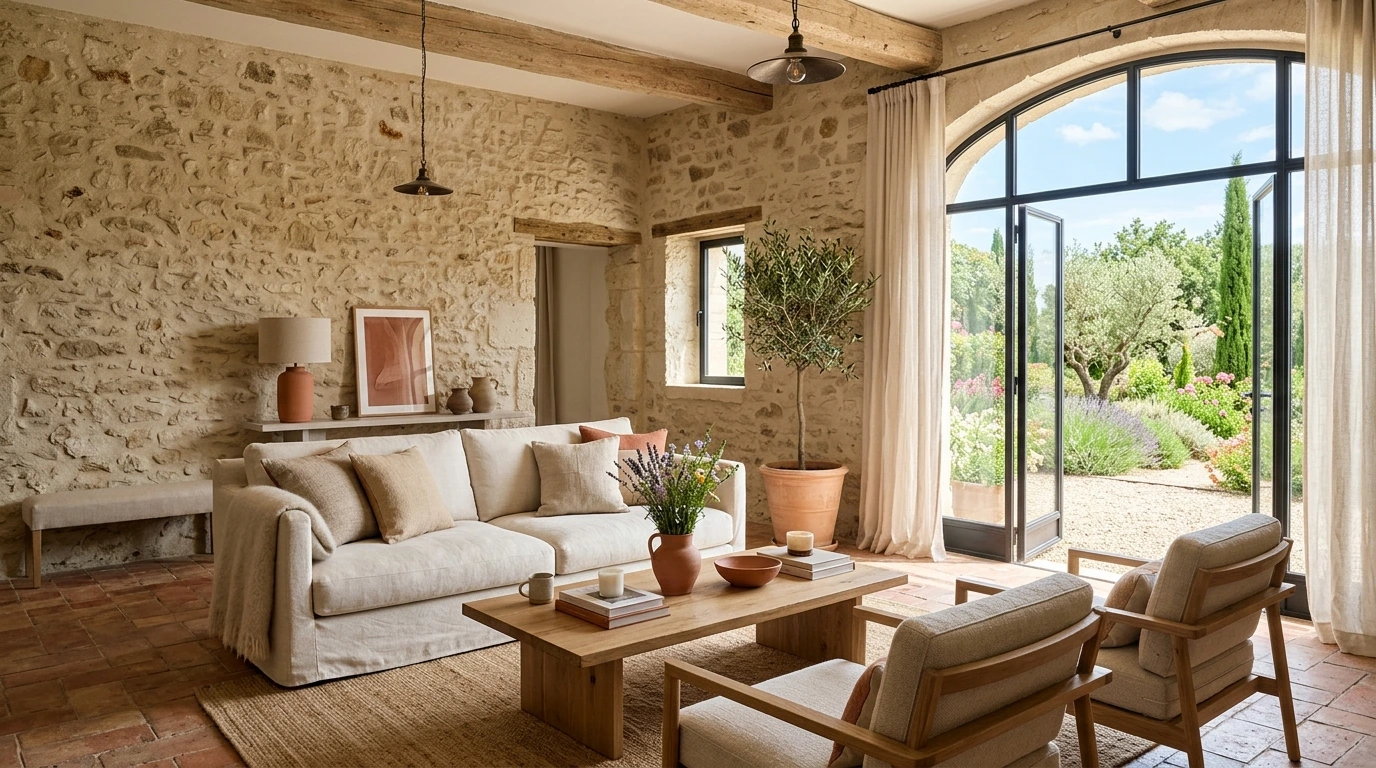 Intérieur mas provençal moderne